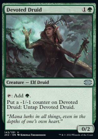 【JPN】 ☆Foil☆ 《虔誠德魯伊/Devoted Druid》[雙星大師2022]
