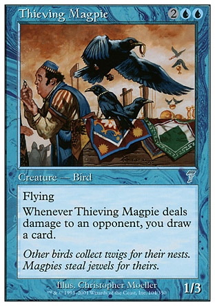 【CHT】 ☆Foil☆ 《竊鵲/Thieving Magpie》[第七版]〔MP〕