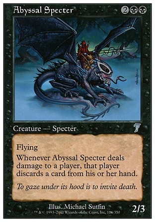 【CHT】 ☆Foil☆ 《深淵幽靈/Abyssal Specter》[第七版]〔MP〕