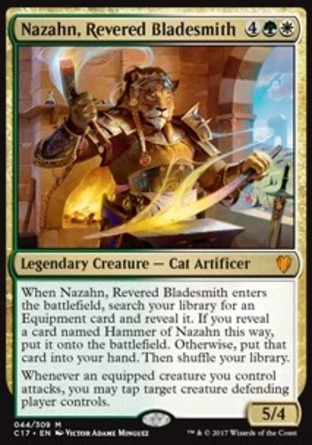 【ENG】 ☆Foil☆ 《＜鑄劍名師納札＞/Nazahn, Revered Bladesmith》[指揮官2017禮盒]