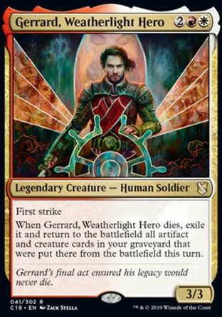 【ENG】《＜晴空號英雄傑拉爾德＞/Gerrard, Weatherlight Hero》[指揮官2019]