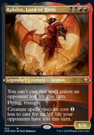 【ENG】 ☆蝕刻閃☆ 《暴動之王拉鐸司/Rakdos, Lord of Riots》[指揮官傳奇]