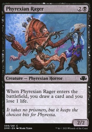 【ENG】《非瑞克西亞狂怒獸/Phyrexian Rager》[多明納里亞：重製版]