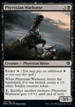 【ENG】《非瑞克西亞戰馬/Phyrexian Warhorse》[多明納里亞：眾志成城]