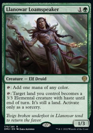 【ENG】《羅堰黑土語者/Llanowar Loamspeaker》[多明納里亞：眾志成城]