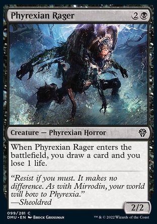 【ENG】《非瑞克西亞狂怒獸/Phyrexian Rager》[多明納里亞：眾志成城]
