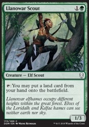 【JPN】《羅堰斥候/Llanowar Scout》[多明納里亞]