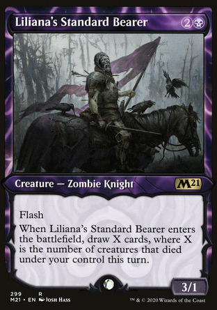 【JPN】 ☆Foil☆ 《莉蓮娜的旗手/Liliana's Standard Bearer》[核心系列2021]