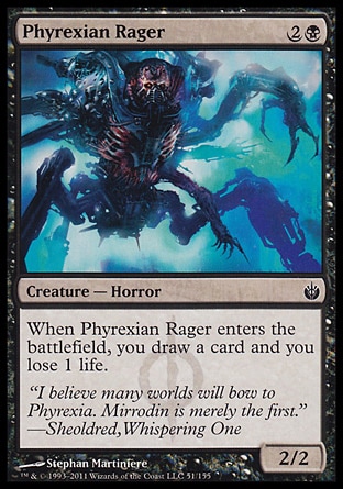 【JPN】《非瑞克西亞狂怒獸/Phyrexian Rager》[圍攻秘羅地]