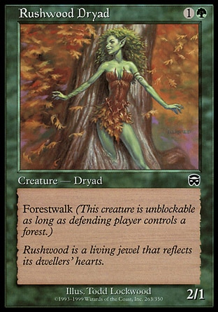 【JPN】《銀葉林樹靈/Rushwood Dryad》[瑪凱迪亞]