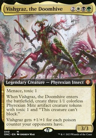 【JPN】 ☆Foil☆ 《末日繁生威襲瑰/Vishgraz, the Doomhive》[萬界歸一指揮官]〔MP〕