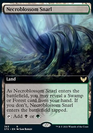 【JPN】 ☆Foil☆ 《死華魔旋/Necroblossom Snarl》[斯翠海文：魔法學校]