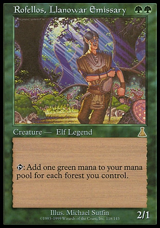 【JPN】《羅堰密使洛菲羅斯/Rofellos, Llanowar Emissary》[天命之戰]〔SP〕
