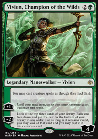 【JPN】 ☆Foil☆ 《荒野鬥士薇薇安/Vivien, Champion of the Wilds》[火花之戰]