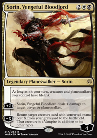 【JPN】《復仇血領索霖/Sorin, Vengeful Bloodlord》[火花之戰]
