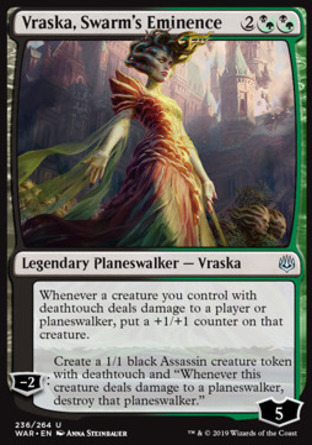 【JPN】《群落顯貴瓦絲卡/Vraska, Swarm's Eminence》[火花之戰]